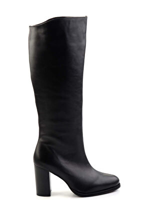Siyah Hakiki Deri Kadın Çizme K03351323003