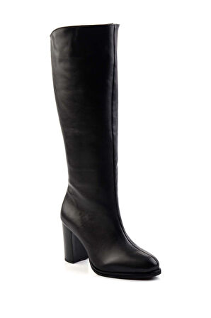 Siyah Hakiki Deri Kadın Çizme K03351323003