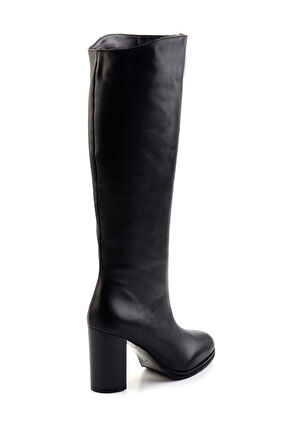 Siyah Hakiki Deri Kadın Çizme K03351323003