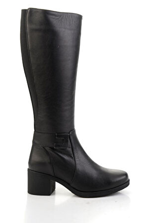 Siyah Hakiki Deri Kadın Çizme K03586007103