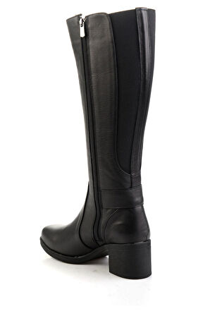 Siyah Hakiki Deri Kadın Çizme K03586007103