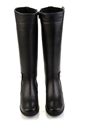 Siyah Hakiki Deri Kadın Çizme K03586007103