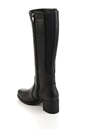 Siyah Hakiki Deri Kadın Çizme K03586333303