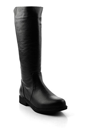 Siyah Hakiki Deri Kadın Çizme K03586444403