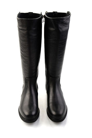 Siyah Hakiki Deri Kadın Çizme K03586444403