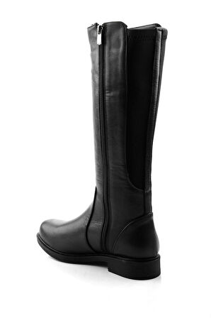 Siyah Hakiki Deri Kadın Çizme K03586444403