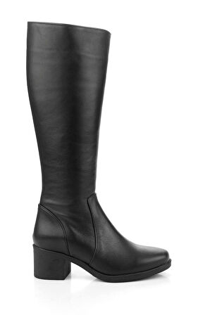 Siyah Hakiki Deri Kadın Çizme K03586240303