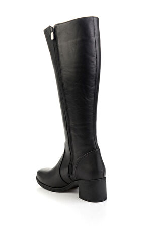 Siyah Hakiki Deri Kadın Çizme K03586240303