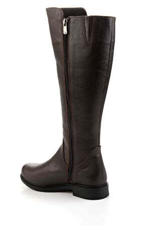 Kahve Hakiki Deri Kadın Çizme K03586002103