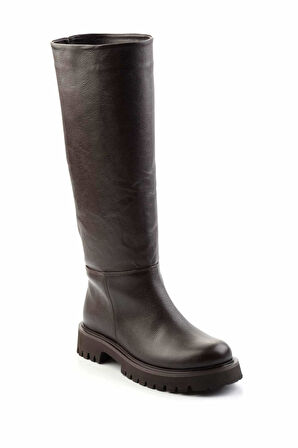 Kahve Hakiki Deri Kadın Çizme K03666552003