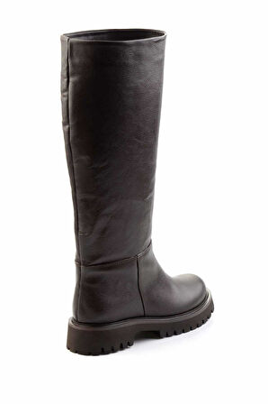 Kahve Hakiki Deri Kadın Çizme K03666552003