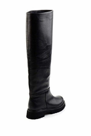 Siyah Hakiki Deri Kadın Çizme K03666421503