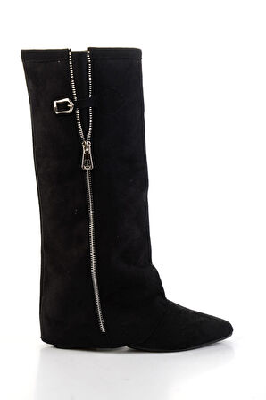 Siyah Hakiki Deri Kadın Çizme K03678029002