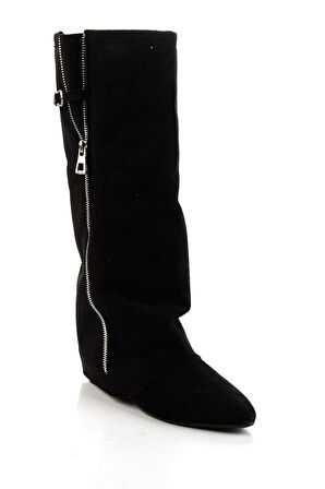 Siyah Hakiki Deri Kadın Çizme K03678029002