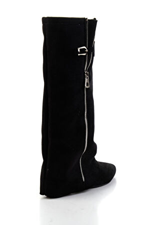 Siyah Hakiki Deri Kadın Çizme K03678029002