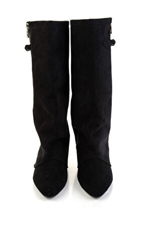 Siyah Hakiki Deri Kadın Çizme K03678029002