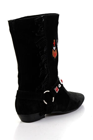 Siyah Hakiki Deri Kadın Çizme K03678029202