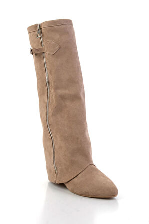 Vizon Hakiki Deri Kadın Çizme K03678029002