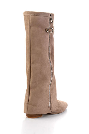 Vizon Hakiki Deri Kadın Çizme K03678029002