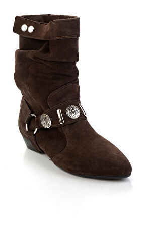 Kahve Hakiki Deri Kadın Çizme K03678029102