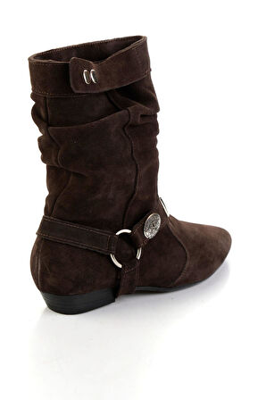 Kahve Hakiki Deri Kadın Çizme K03678029102