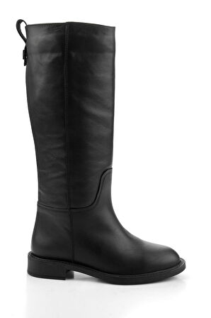 Siyah Hakiki Deri Kadın Çizme K03724253203