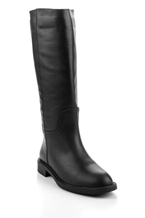 Siyah Hakiki Deri Kadın Çizme K03724253203