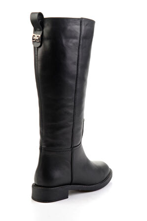 Siyah Hakiki Deri Kadın Çizme K03724253203