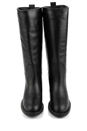 Siyah Hakiki Deri Kadın Çizme K03724253203