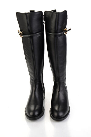 Siyah Hakiki Deri Kadın Çizme K03724260103