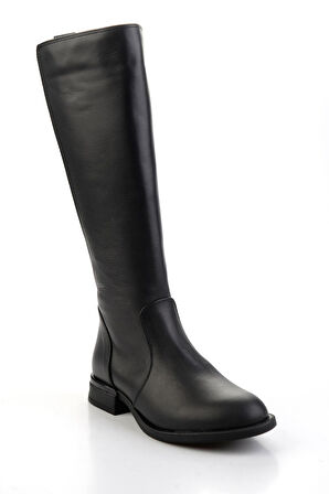 Siyah Hakiki Deri Kadın Çizme K03724260803