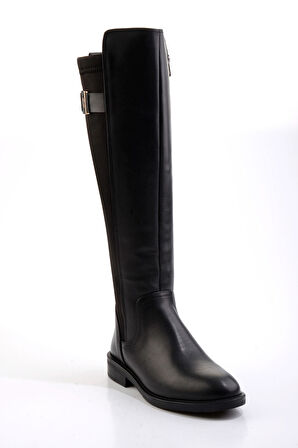 Siyah Hakiki Deri Kadın Çizme K03724626303