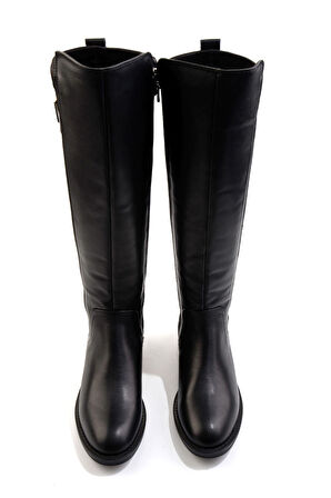 Siyah Hakiki Deri Kadın Çizme K03724626303