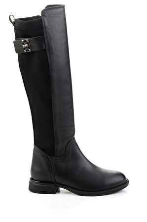 Siyah Hakiki Deri Kadın Çizme K03724290003