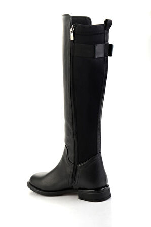 Siyah Hakiki Deri Kadın Çizme K03724290003