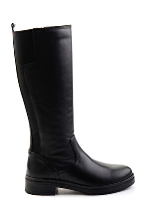 Siyah Hakiki Deri Kadın Bot & Bootie K03724721003