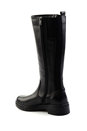 Siyah Hakiki Deri Kadın Bot & Bootie K03724721003