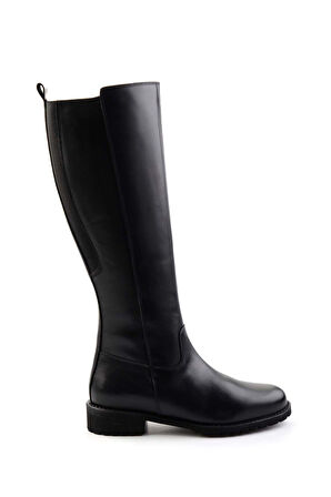 Siyah Hakiki Deri Kadın Çizme K03750455103