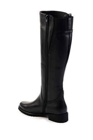 Siyah Hakiki Deri Kadın Çizme K03750150503