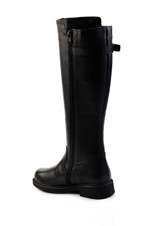 Siyah Hakiki Deri Kadın Çizme K03750151503