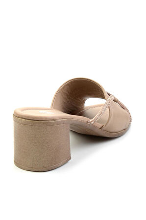 Bej Leather Kadın Terlik K04040012303