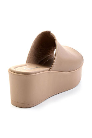 Bej Leather Kadın Terlik K04040012403
