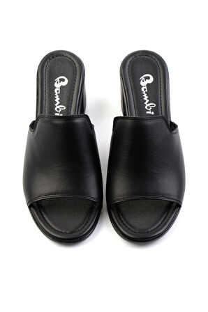 Siyah Leather Kadın Terlik K04040012203