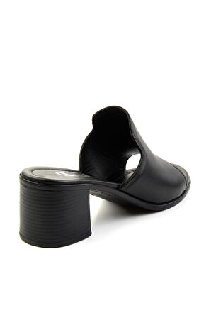Siyah Leather Kadın Terlik K04040012203