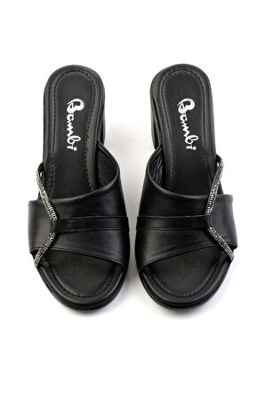 Siyah Leather Kadın Terlik K04040012303