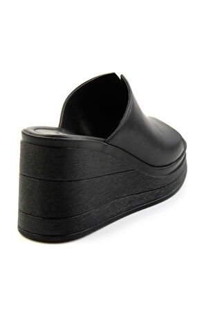 Siyah Leather Kadın Terlik K04040012603