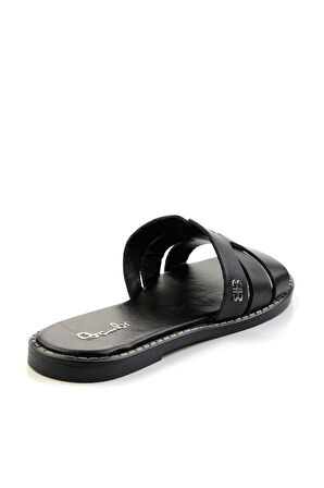 Siyah Leather Kadın Terlik K04073101903