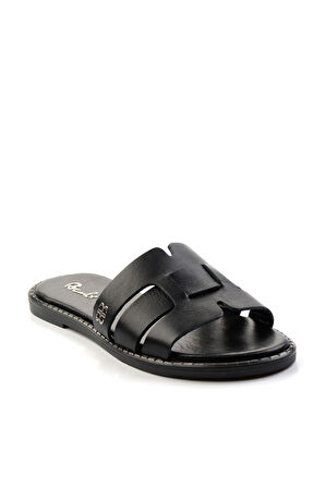 Siyah Leather Kadın Terlik K04073101903