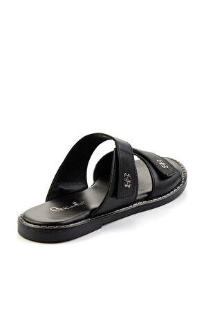 Siyah Leather Kadın Terlik K04073102003