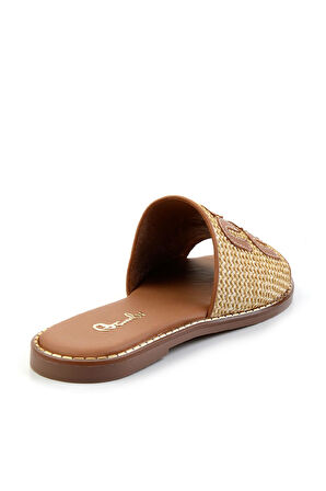 Bej Taba Leather Kadın Terlik K04073102128